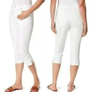 NWT Gloria Vanderbilt Amanda Capri Jean Classic White Stretch Denim - Size 4
